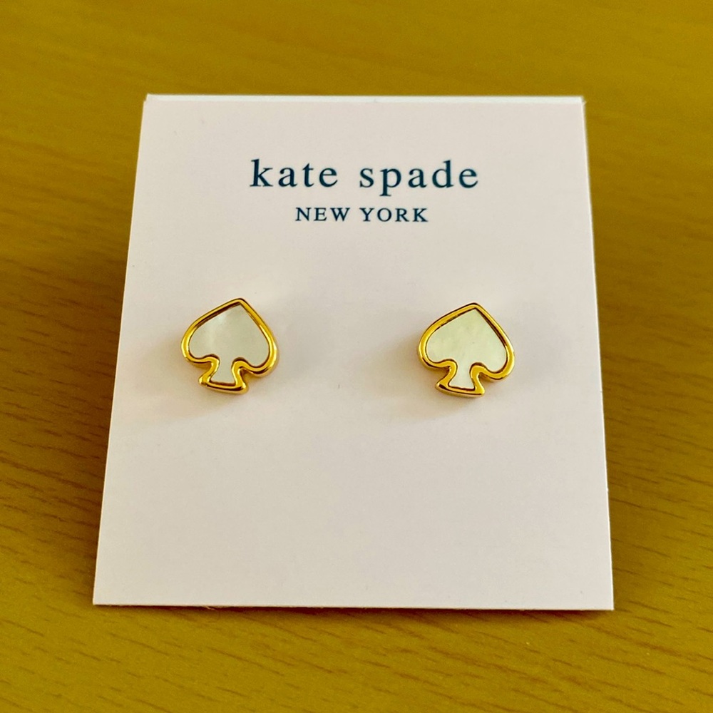 NEW Kate Spade Signature Spade ♠️ or Pearl Reversible Stud Earrings (2-in-1)